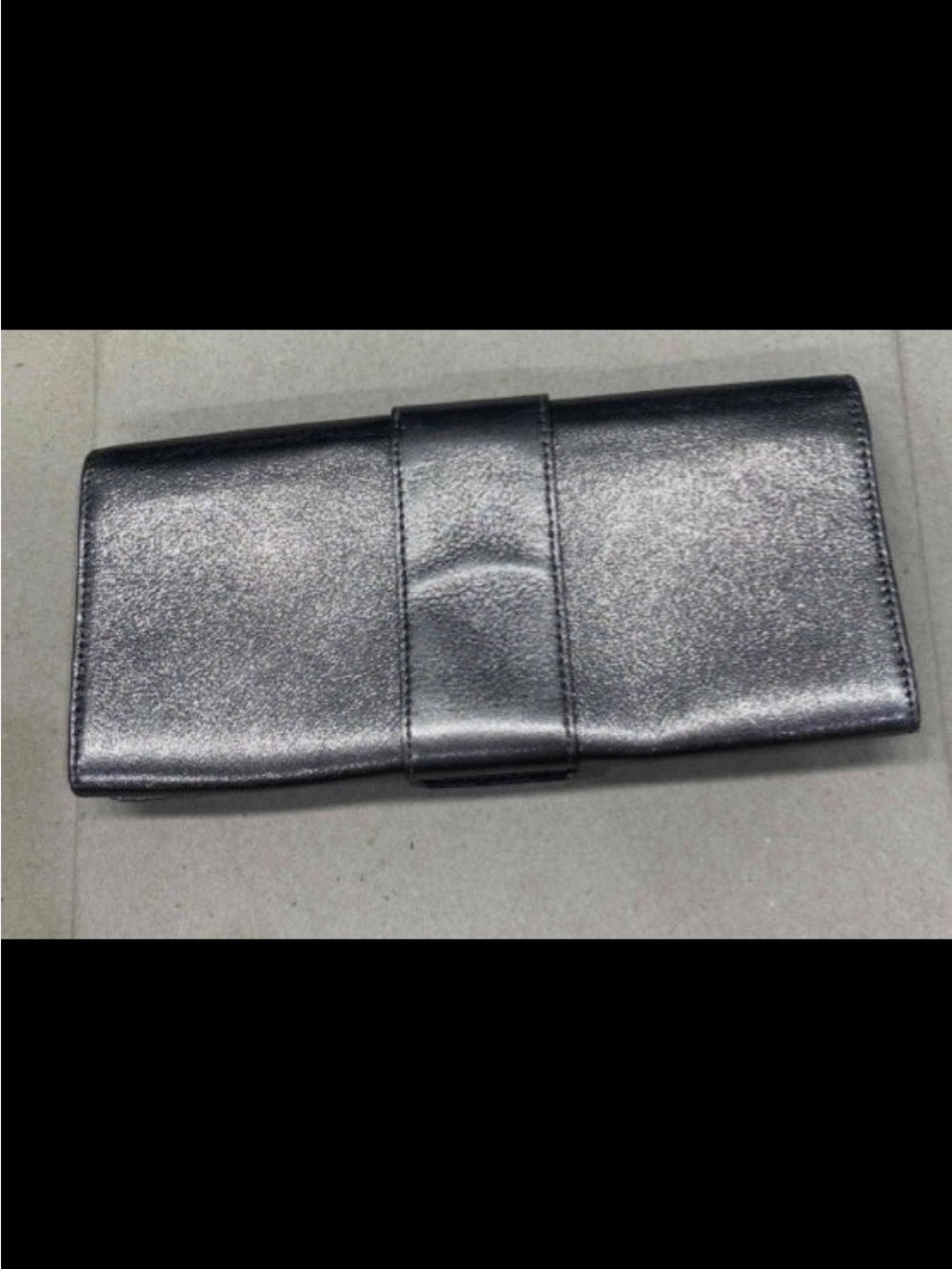 Michael Kors Metallic Gunmetal Leather Clutch with Buckle - Picture 2 of 9